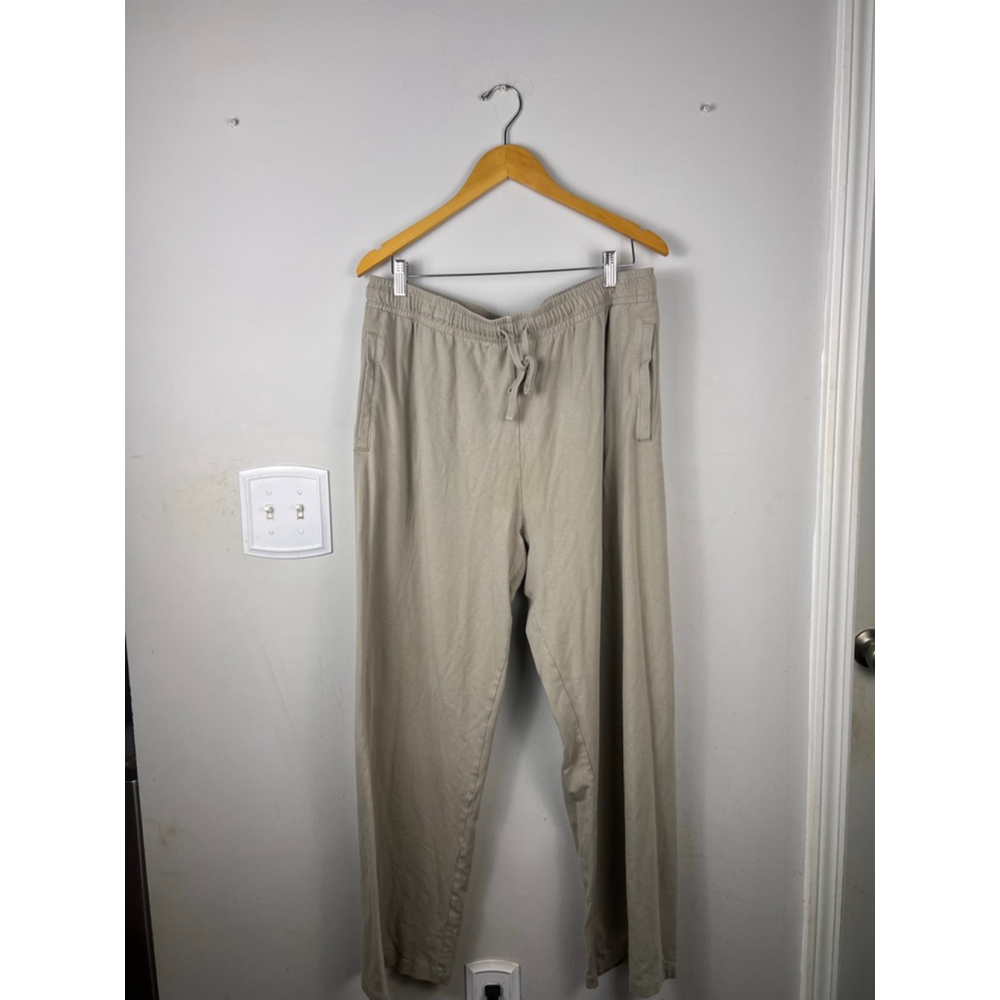 Skims Lounge Pants Womens Large Taupe Soft Wide Leg Drawstring Stretch 30”